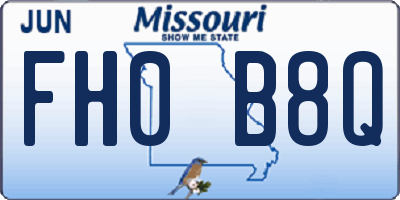 MO license plate FH0B8Q