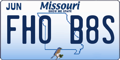 MO license plate FH0B8S
