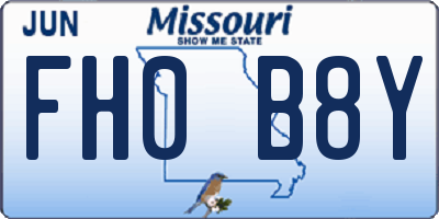 MO license plate FH0B8Y