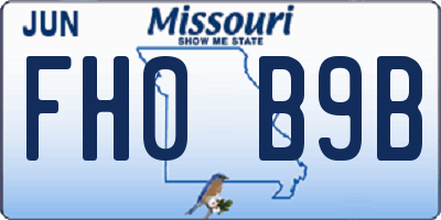 MO license plate FH0B9B