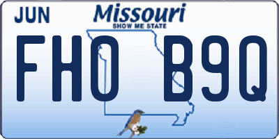 MO license plate FH0B9Q