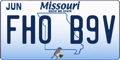 MO license plate FH0B9V