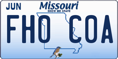 MO license plate FH0C0A