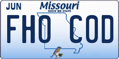 MO license plate FH0C0D