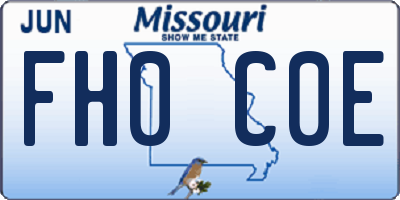 MO license plate FH0C0E
