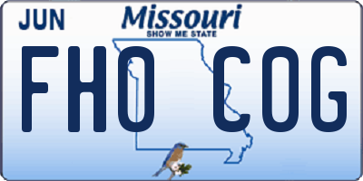 MO license plate FH0C0G