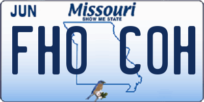 MO license plate FH0C0H