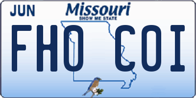 MO license plate FH0C0I