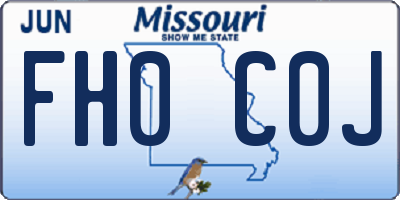 MO license plate FH0C0J