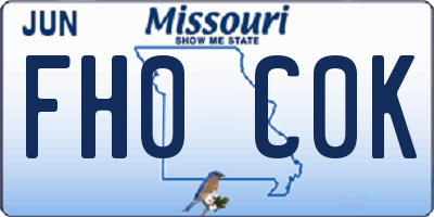 MO license plate FH0C0K