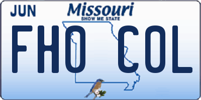 MO license plate FH0C0L