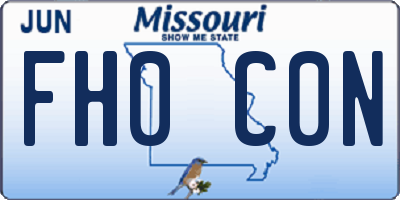 MO license plate FH0C0N