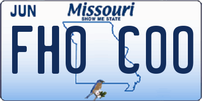 MO license plate FH0C0O