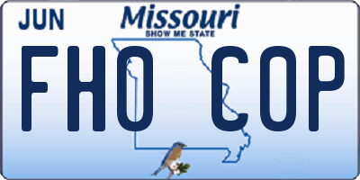 MO license plate FH0C0P