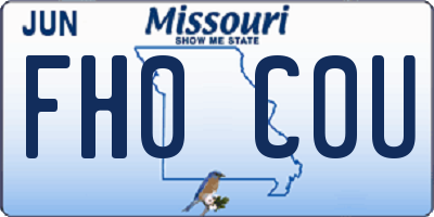 MO license plate FH0C0U