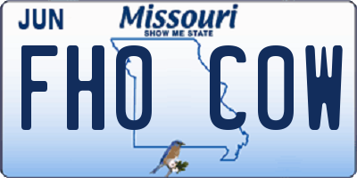 MO license plate FH0C0W