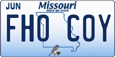 MO license plate FH0C0Y
