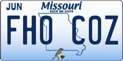 MO license plate FH0C0Z