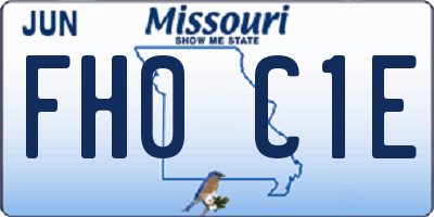 MO license plate FH0C1E