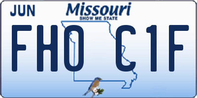 MO license plate FH0C1F