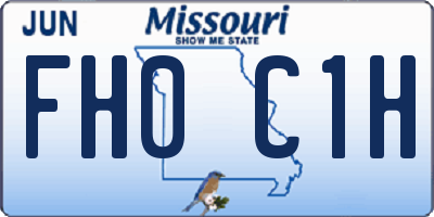 MO license plate FH0C1H