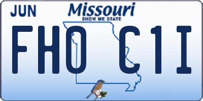 MO license plate FH0C1I
