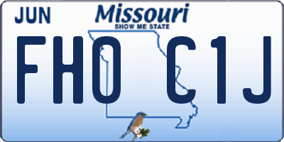MO license plate FH0C1J