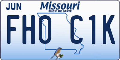 MO license plate FH0C1K