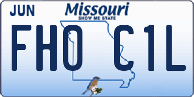 MO license plate FH0C1L