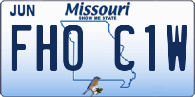 MO license plate FH0C1W