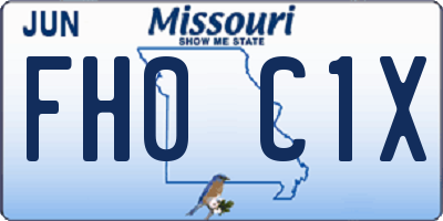 MO license plate FH0C1X