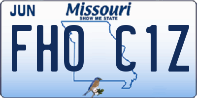 MO license plate FH0C1Z