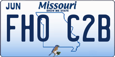 MO license plate FH0C2B