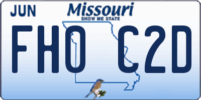 MO license plate FH0C2D