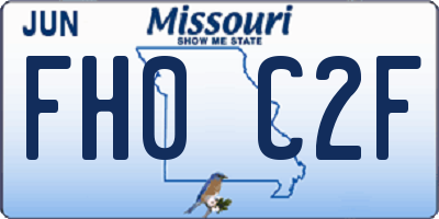 MO license plate FH0C2F