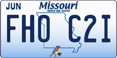 MO license plate FH0C2I
