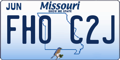 MO license plate FH0C2J