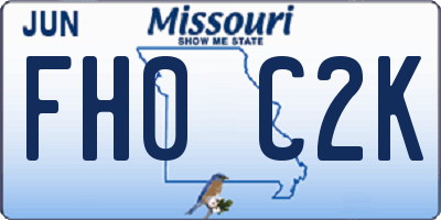 MO license plate FH0C2K