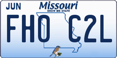 MO license plate FH0C2L
