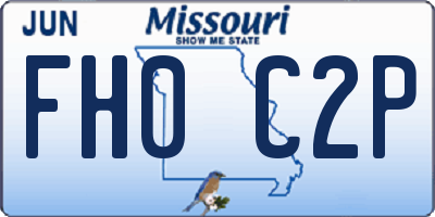 MO license plate FH0C2P