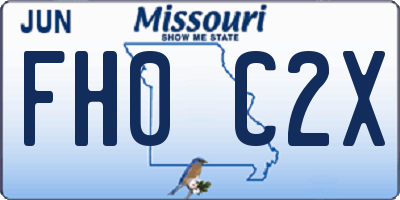 MO license plate FH0C2X