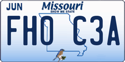 MO license plate FH0C3A