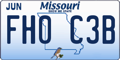 MO license plate FH0C3B
