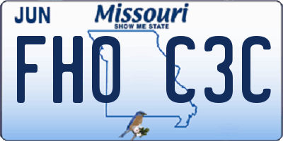 MO license plate FH0C3C