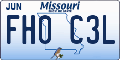 MO license plate FH0C3L