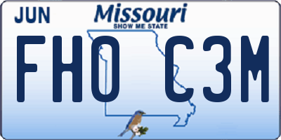 MO license plate FH0C3M