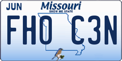 MO license plate FH0C3N