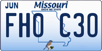 MO license plate FH0C3O