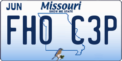 MO license plate FH0C3P