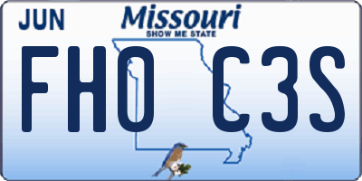 MO license plate FH0C3S
